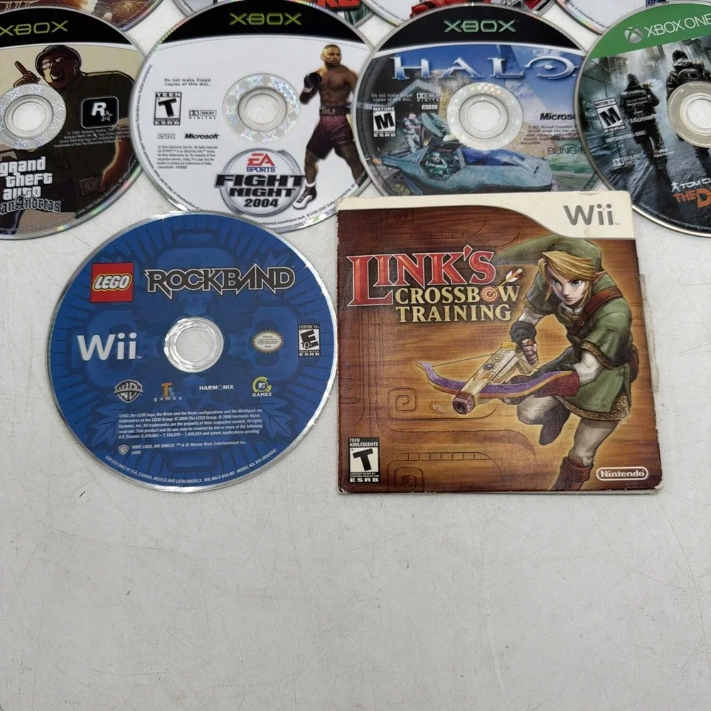 Mixed Console Lot of 10 Untested Video Games Xbox 360, Wii Disc Only